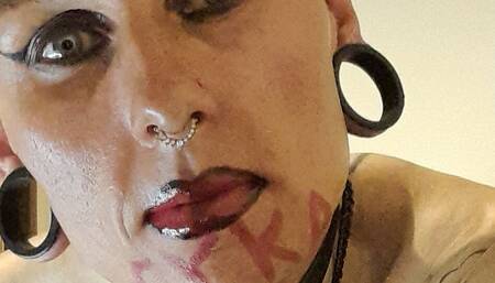 Dirty Bitch Showing Nice Cock and Masturbating