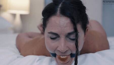 Carissa Dumond begs to be tied up, ball gagged and foot massaged by Pete- massage in Slow Motion