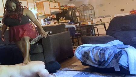 foot domination- Goddess MXDominion has Fun Walking over Loser Slave 1080, submissive training, femdom