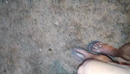 Tempest watching sunset in flip flops