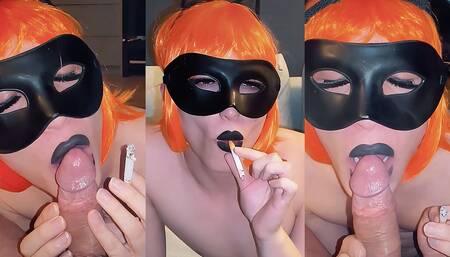 Smoking Sissy Slut Deepthroats Her Step-daddy