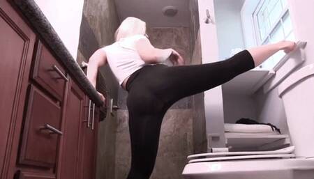 Sensual Wet Soapy Shower Tease & Masturbation in Nylon Capri Tights - HD 1080p mp4