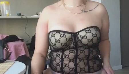 hot secretary came home after work and decided to smoke