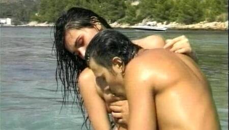 Dark Haired German Beauty Adores Fucking on the Beach