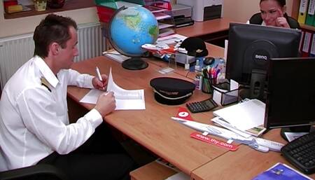 Dark Haired German Girl Gets Pounded in the Office