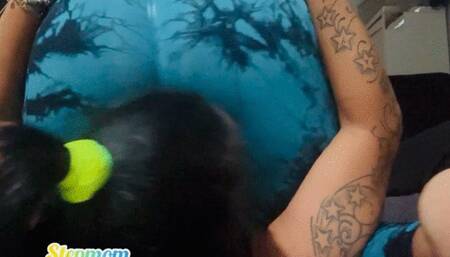 Huge leggings farts my amazing stepmom