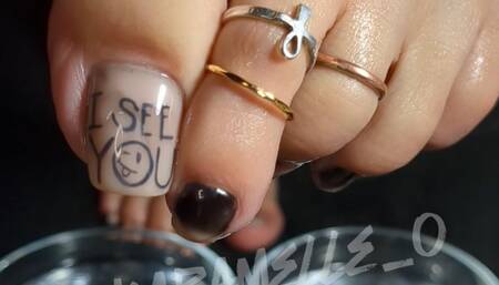 color-changing pedi + ASMR foot tease