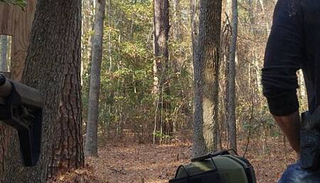 Big dick pissing in the woods