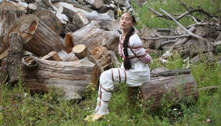 Sofi in ethnic dress in the forest_Part 1