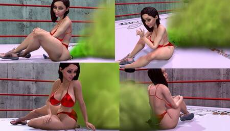 Giantess farting while crushing the skinny little guy sitting on top (second round) - animation