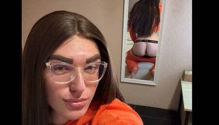 Showing Ass in the Mirror Playing with Cock and Dildo Sexy Cumshot