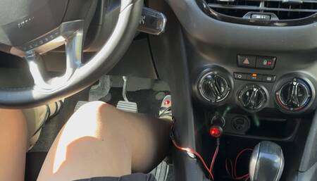 Alisa - POV feet - long drive with heel and barefeet