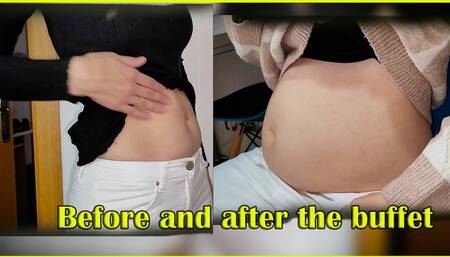 My belly before and after eating