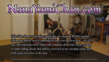 [4k] Perfect session: Spanking, suspended Shibari hogtie, vibrator orgasms