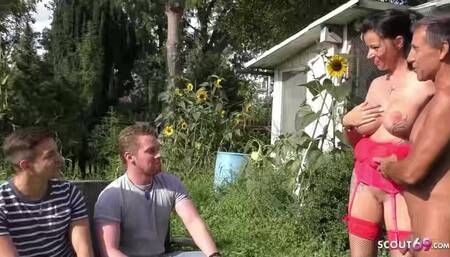 German Gangbang with Mature Dacada