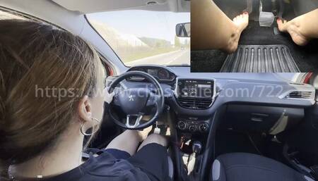 Alisa - barefeet part - PIP over shoulder - long drive with heel and barefeet