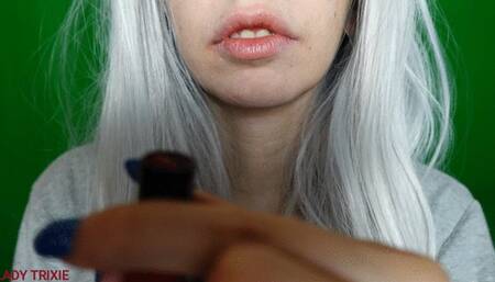 I put a sexy red lipstick on my lips