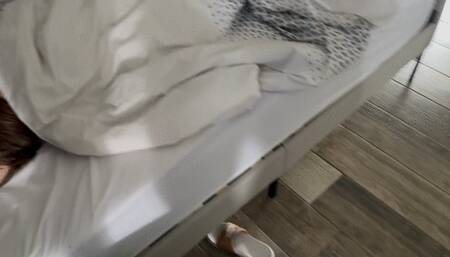 Tickling my roomate’s feet while she having a nap