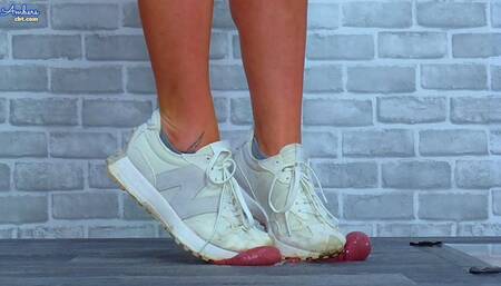 Trampling His Cock & Balls In My Dirty New Balance Trainers - Bug Cam - 1108BUG