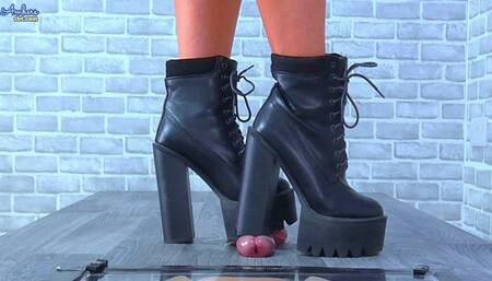 Dancing On His Cock & Balls In My Monster Platform Boots - Slave Cam - 1107SLAVE