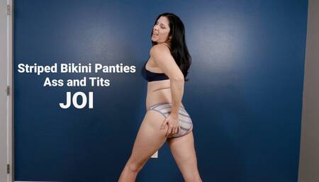 Striped Bikini Panties Ass and Tits Jerk Off Instruction - Topless Panty Fetish - Kylie Jacobsx - WMV 1080p HD