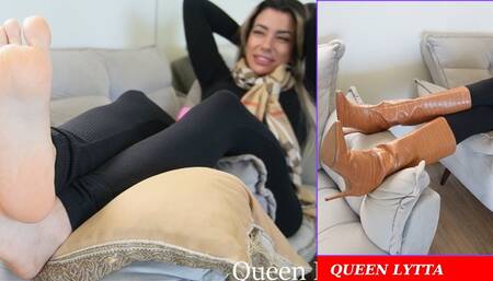 Sexy Lytta Friendzoned simp only gets to worship her sweaty feet after fund her Sexy Boots - FOOT WORSHIP - FINDOM - CUCKOLD - FOOT DOMINATION - FOOT HUMILIATION - DANGLING - SOLES - FEMDOM - SMELLY - STINKY - SWEATY FEET - FOOT SMELLING - SOCKS - FEMDOM