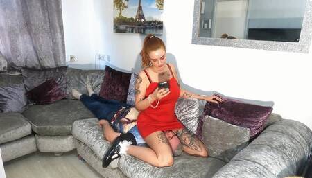 Jennifer Red Dress Straddle Sitting (4K)