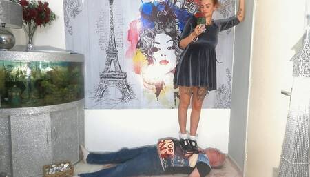 Jennifer Trampling In Her Velvet Dress