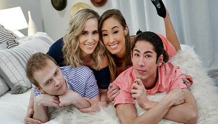 Swappz - Hot & Sneaky Step Moms Catch Step Sons and Teach Sex Lessons