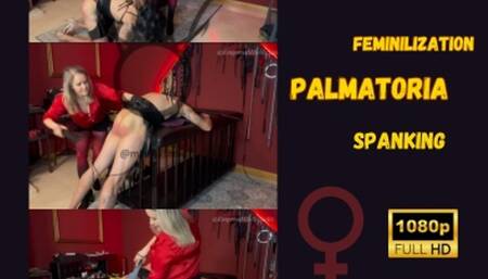 Spanking sissy bitch