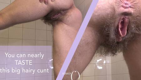 Big Very Hairy Pussy POV in Bathroom