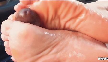 Smelly sweaty car footjob cumblast HD RAW-vision