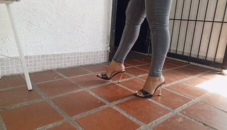 High heels hanging while I smoke a cigarette (3)