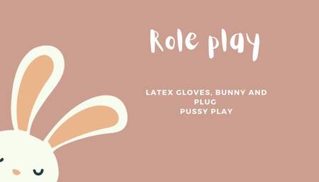 sexy bunny with gloves and plug