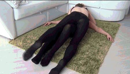 Rubbing legs against each others crotch sm