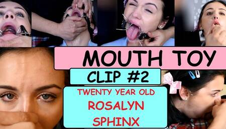 Teen Newbie Rosalyn Sphinx tries deepthroating GAGGING for first time w Dirty old man MOUTH TOY CLIP #2