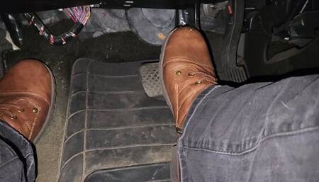 Playing in Guess boots