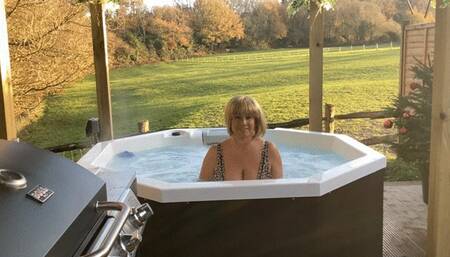 Smoking! New hot tub location!