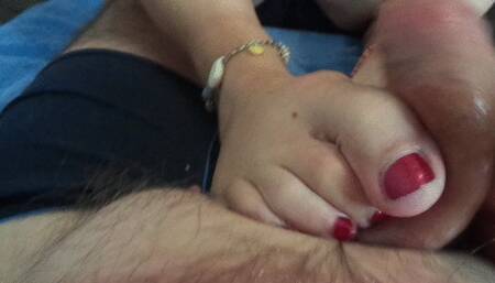 Bed foot and Toejob