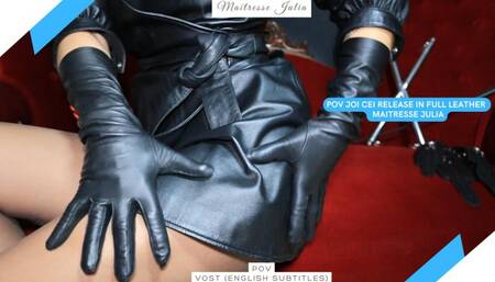 POV JOI: Leather Sensations - Release and Humiliation - Maitresse Julia