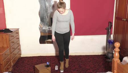 2 Model Cars Crushed Under Sophie's Boots