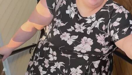 HUGE lazy fatty WADDLES around, STRUGGLES up staircase — SSBBW Marigold — immobile feedee too fat to move