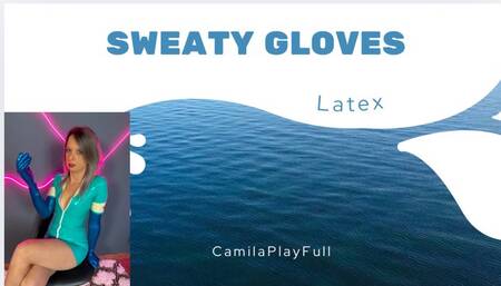 sweaty latex gloves