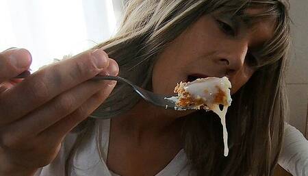 Delicious Cum Cake Eating