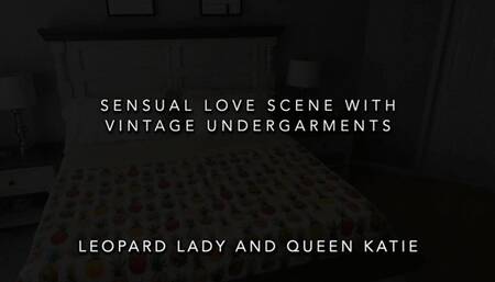 Sensual lesbian love scene with silks and shower