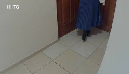 Retro party shoejob 1 with lovely flight attendant and goddess Isa!