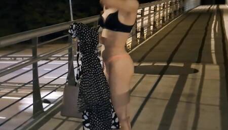 Extreme Nude Walk of BDSM Trans Sissy Whore Alinanightsky