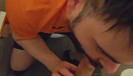 Gym Guy Let's Me Give Him a Blowjob in the Gym's Bathroom and Then Comes Over to My Place for More -3rd Visit-