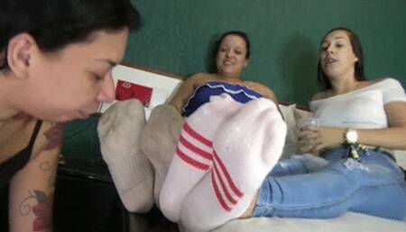 Foot Domination and Sock Smelling by Bruna and Charlote # SD MOBILE