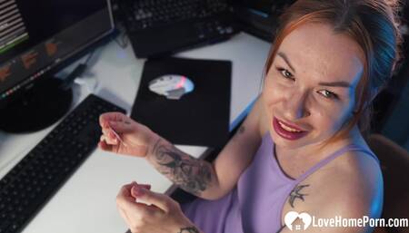 Cutie sucking me off like a slut